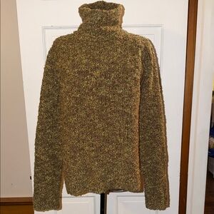 Eileen Fisher Chunky Knit Turtle Neck Merino Wool Sweater Size L